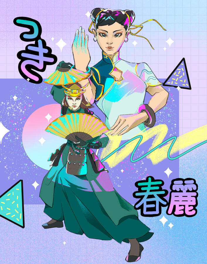 Jennie Kwan Tribute. 2022. In celebration of Jennie coming to ComicCon Austin, this piece features her two roles that sky rocketed Asian representation in media.