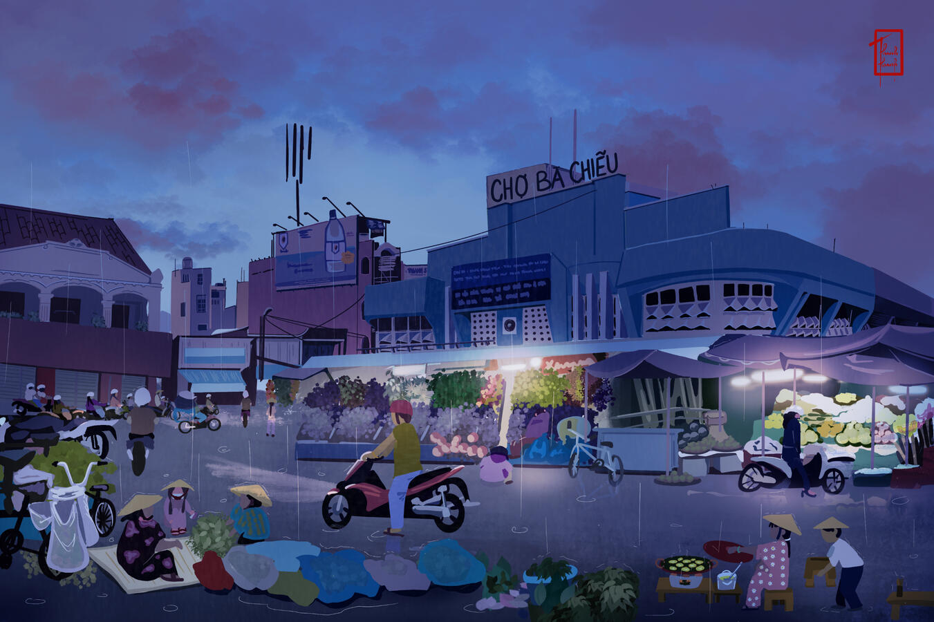 Que Huong. Apr 2021. A painting of my father's home, a land I've never been to but have drawn to feel closer to him.