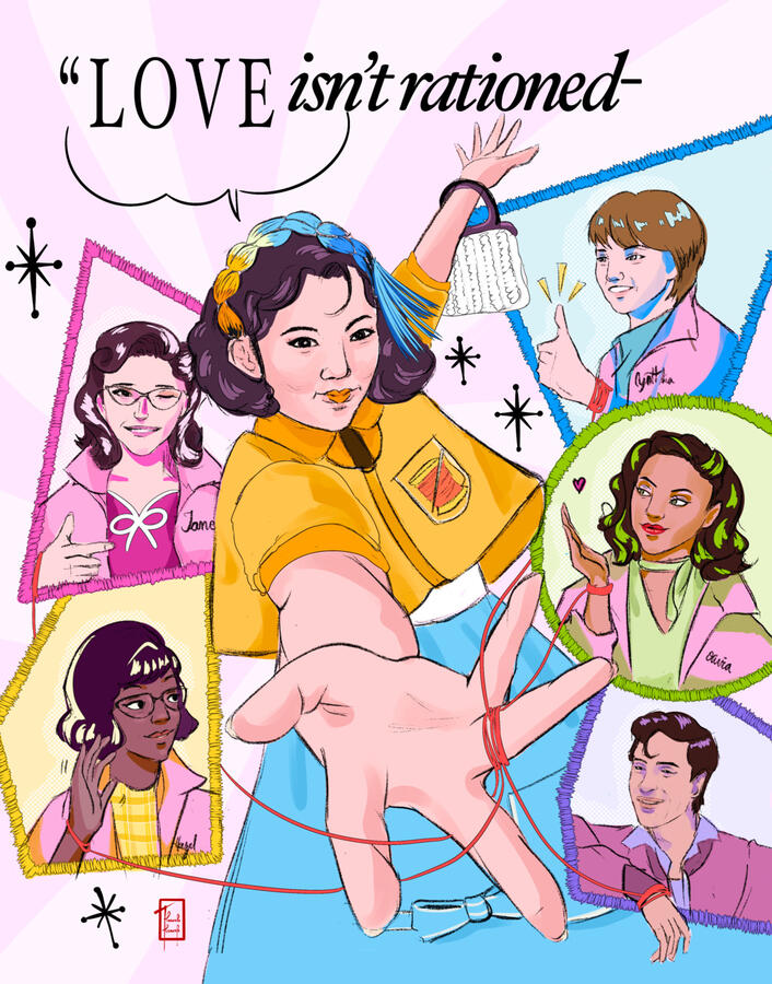 LOVE isn't rationed. July 2023. A tribute to Rise of the Pink ladies and highlighting AroAce affections.